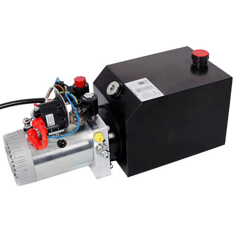 Lmaoss 6 Quart 12V Double Acting Hydraulic Power Unit Pump With Remote Control for dump trailers and log splitters.