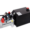 12V Double Acting Hydraulic Power Unit 3HP DC Motor 6 Quart Steel Tank SAE#6 Connector for heavy duty applications