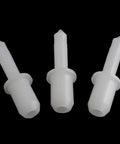 Heavy Duty Nylon Shutter Pins 20 Pack Replacement Louver Repair Clips For Window Blinds, three white plastic clips visible.
