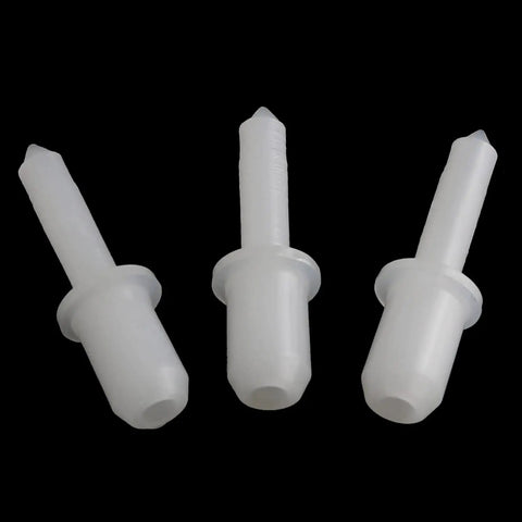 Heavy Duty Nylon Shutter Pins 20 Pack Replacement Louver Repair Clips For Window Blinds, three white plastic clips visible.