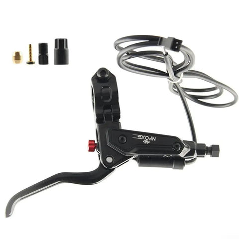 Hydraulic Electric Bike Brake Lever For 22mm Handlebars With 2A SM Connector And Power Off Sensor, aluminum, black finish