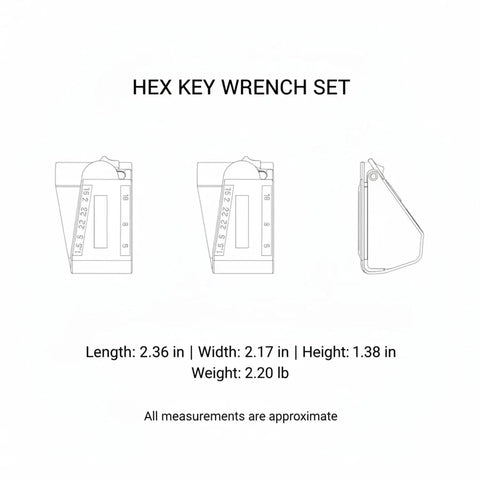 Rock Solid Nine Piece Hex Key Wrench Kit Pack With Durable Soft Lock PVC Case For Easy Furniture Assembly And Home Repairs Keep Your Tools Organized Securely, case dimensions
