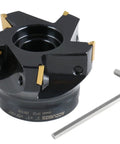3 Inch Indexable Face Milling Cutter with 90 Degree Positive Rake, Right Hand Cut, Includes 5 TPG322 Inserts, Black Oxide Finish