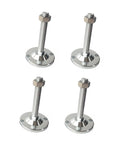 4 Pack Adjustable Furniture Feet For Machinery Leveling With Swivel Levelers Heavy Duty Carbon Steel Anti Corrosion Capable Of Load Up To 3 To 3.5 Tons Easy To Install And Adjust For Tables Chairs Shelves Workbenches And Industrial Equipment. Four silver adjustable leveling feet with threaded bolts