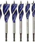 Speedbor Max Wood Drill Bits Set 6 Inch Length 10 Piece Self Feed With Three Cutting Spurs for clean fast holes