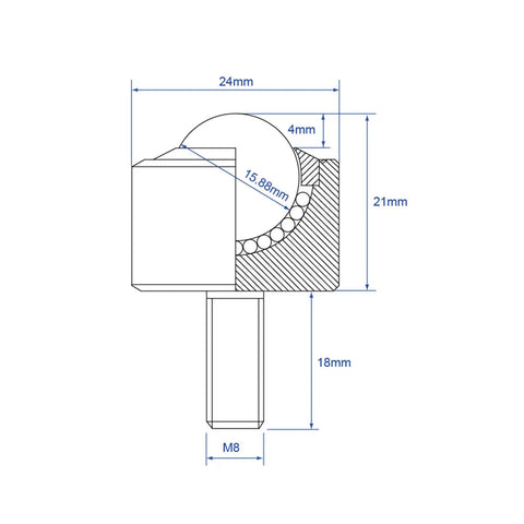 Heavy Duty Ball Transfer Plates For Smooth Equipment Movement Industrial Grade Roller Bearings 5/8 Inch Thread Stem Steel Construction High Capacity Caster Wheels Perfect For Home And Factory Use Set Of 6 Units Durable Design technical drawing with dimensions.