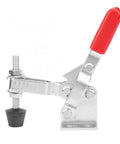 Heavy Duty Toggle Clamp With 220 Lb Holding Power And Quick Snap Lever For Woodworking Jigs Welding Fixtures And Mold Assembly, showcasing red handle.