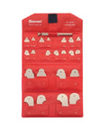 Radius Gauge Set With 110 Holder, Stainless Steel, 22 Gauges Spanning 0.5-7mm And 8-15mm Radius displayed in open red case.