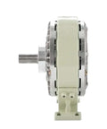 Side view of Heavy Duty Magnetic Powder Clutch Brake 0.6 To 10 Kg DC24V With Base Single Or Double Shaft Electromagnetic Powder Brake