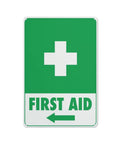 First Aid Green Arrow Left 12 By 8 Inches Metal Aluminum Sign Weather Resistant For Indoor And Outdoor Use Built Tough