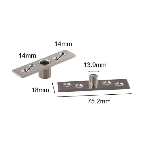 2 Pack 360 Degree Stainless Steel Pivot Hinges for Doors and Cabinets Upper and Lower Swivel Ball Bearing Hardware Kit
