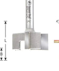 Carbide Tipped Spoilboard Surfacing Router Bit 1-1/2 Dia 1/2 Cut Height 1/4 Shank 3 Flute Woodworking Bit diagram and uses.