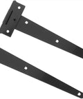 Tough As Nails T Shape Triangular Door Hinge, black heavy duty iron, six precision mounts, designed for smooth door operation.