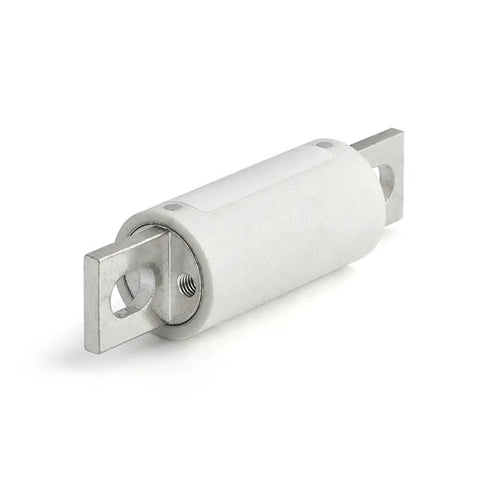 Close-up of Top Shelf Professional Grade 750Vdc Fast Acting Fusible Link Fuse for Electric Vehicle Battery Banks.