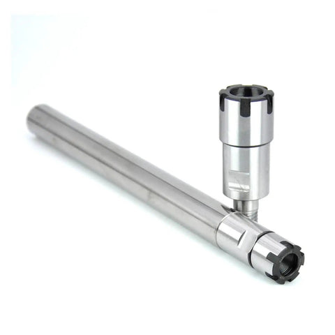Heavy Duty Shock Resistant Cutting Head Extension Rod For Cnc Mills And Lathes Built Like A Tank smooth metal shaft with ER20M-M12 interface.