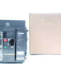 Masterpact Low Voltage Power Circuit Breaker 3 Pole 800 Amp 600 V AC Refurbished NT08N1 with steel casing and controls.
