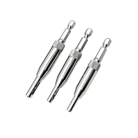 Three Piece Self Centering Hinge Drill Bit Set For Woodworking, High Speed Steel Bits For Door And Window Hinges