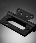 Heavy Duty Silent Flat Door Hinges With Screws Four Inch Thickened Anti Rust Stainless Steel Smooth Close Interior Door Hardware Zero Grind And No Squeak Nonsense in black finish.