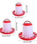 Heavy Duty Plastic Hanging Chicken Feeder For Coop No Nonsense Design Quick Assembly Automatic Poultry Feed Dispenser with sizes.