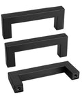 Three matte black cabinet handles set 3 inch stainless steel hollow square bar drawer pulls for kitchen and bathroom cabinetry built to last with a sleek boss look hardware 45 pack cupboard pulls for modern home