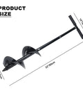 Heavy Duty Garden Auger Drill Bit 5.9 Inch By 33 Inch Handheld Post Hole Digger with dimensions labeled