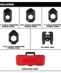Pivoting press rings and carrying case from Pro Grade Force Logic Press Tool Bundle With Half Inch To One And A Quarter Inch CTS V Pivoting Ring Kit.