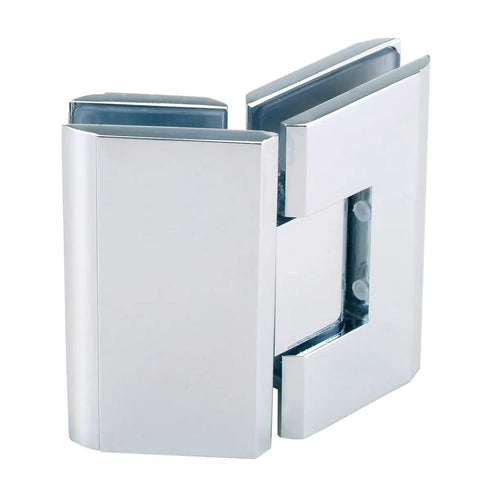 Heavy Duty 135 Degree Glass To Glass Hinge In Polished Chrome For Frameless Shower Doors Up To Three Eighths To One Half Inch Glass