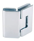 Heavy Duty 135 Degree Glass To Glass Hinge In Polished Chrome For Frameless Shower Doors, close-up view