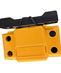 Built Like A Tank Mechanical Safety Switch For Industrial Machinery Push Button Control Panel 570230 top view with yellow body and black actuator.