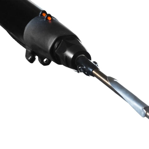 Close-up of the nozzle of Force Speargun For Spearfishing Lightweight Pneumatic Gun Easy To Load With 70 Cm Barrel