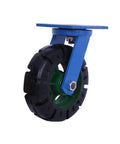 Heavy Duty 12 Inch Black Castor Wheels Built Like A Tank For Industrial Carts - 12 inch rubber wheel with metal bracket.
