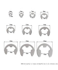 Stainless Steel E Clip Washer Assortment Kit 120 And 200 Pcs Circlip Retaining Rings For Shafts M1.5 To M10 sizes 1.5mm to 10mm