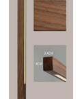 Close-up of Modern Wood LED Pendant Lights Minimalist Wooden Hanglamp showing dimensions 3.4cm and 4cm, detail of A-pinewood finish.