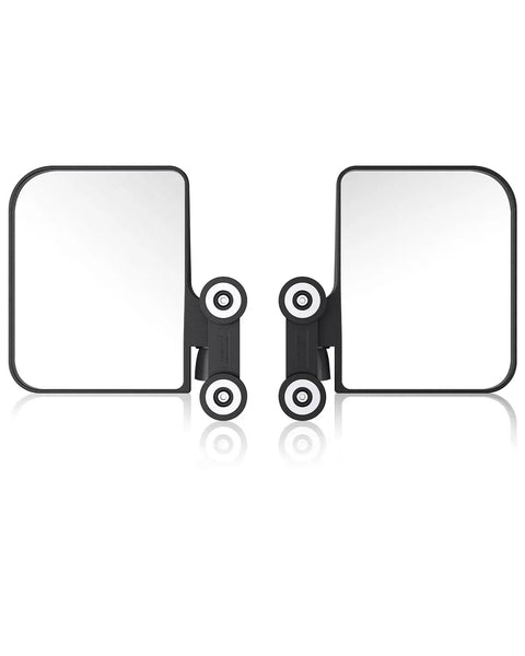 Heavy Duty Magnetic Golf Cart Side Mirrors that Snap Straight On Without Drilling Holes, featuring durable polypropylene lenses and adjustable mounts.