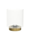 Battery Operated Cordless Table Lamp With Timer Glass Shade And Metal Base No Outlet Needed for a cozy ambient light