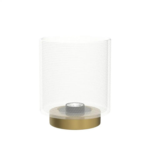 Battery Operated Cordless Table Lamp With Timer Glass Shade And Metal Base No Outlet Needed for a cozy ambient light