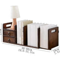 Walnut Color Bamboo Desk Shelf Organizer With Multipurpose Expandable Bookshelf For Home Office Kitchen And Study Must Have
