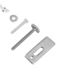 Components of Compact T Track Mini Hold Down Clamp Kit With Adjustable Screws for CNC Router Tables and Wood Engraving Projects