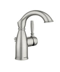 Sarona Spot Resist Brushed Nickel One Handle Bathroom Sink Faucet With Single Hole Design And Optional Deck Plate side view