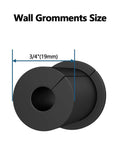 Cable Routing Kit For Three Quarter Inch Wall Holes With Four Wall Grommets And Spade Drill Bit showing grommet size 3/4 inch 19.05 mm