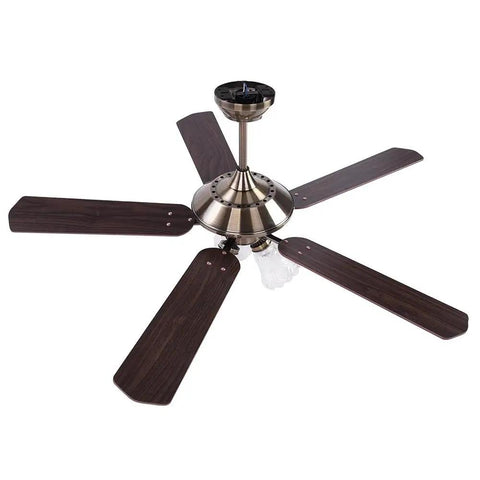 51 Inch Ceiling Fan With Light Kit And Remote, Farmhouse Vibe 5 Blade Copper Motor, Reversible Metal Blades