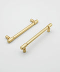 Two 10 Pack Brushed Gold Cabinet Pulls 5 Inch Hole Center 128mm Brushed Brass Handles for drawer dresser solid zinc alloy