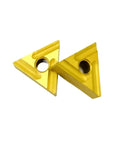 Durable 10 Pcs Indexable Carbide Lathe Tools TNMG160404R Set sharp triangle tool inserts for stainless machining.