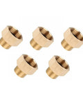 Pack of 5 Beefy 3/4 FHT to 1/2 MIP Brass Hose Adapter for Garden Hose Fitting Union, Forged Solid Brass Construction