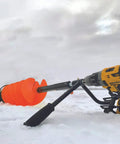 Ice Auger Nylon Flighting Combo With Universal Drill Adapter and 14 Inch Extension, 33 Inch Shaft used on icy surface
