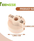 Gas Valve Knob Replacement 4 Pack For Robertshaw Thermostats And Compatible Models, beige plastic knob with size dimensions.