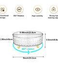 Non Slip Lazy Susan Turntable 9 Inch Clear One Tier Spinning Organizer For Kitchen Pantry Cabinet And Refrigerator, dimensions and features