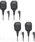 Push To Talk Handheld And Wearable Speaker Microphone Set For GMRS Radios, 4 Pack, Dual Pin Connector