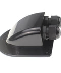 IP68 Waterproof Solar Cable Entry Gland with double cable entry housing in black, side view, weather resistant UV safe ABS design.