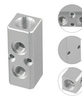 Heavy Duty Aluminum Air Manifold Distributor 1/2 Inch NPT 2 Way 4 Port Block Setup For Exhaust And Vacuum Systems 2 Pack For SY30 Series